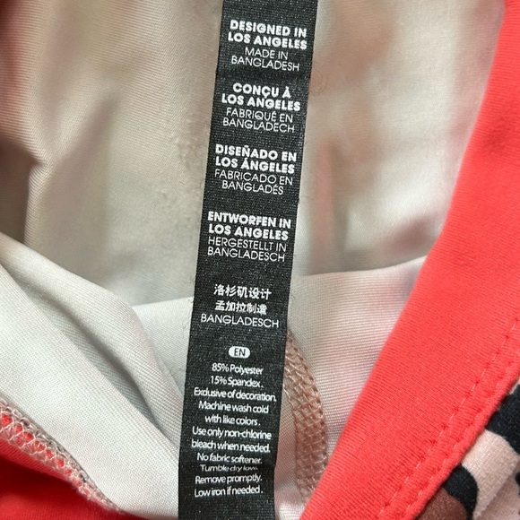 🔥Wildfox | Women’s light coral cheetah/floral print buttery soft leggings size M - Picture 13 of 16